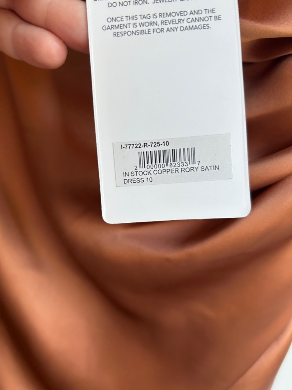Revelry Copper Satin Dress Size 10 NWT Rory Formal Prom Bridesmaid Maxi Cowl - Picture 7 of 13